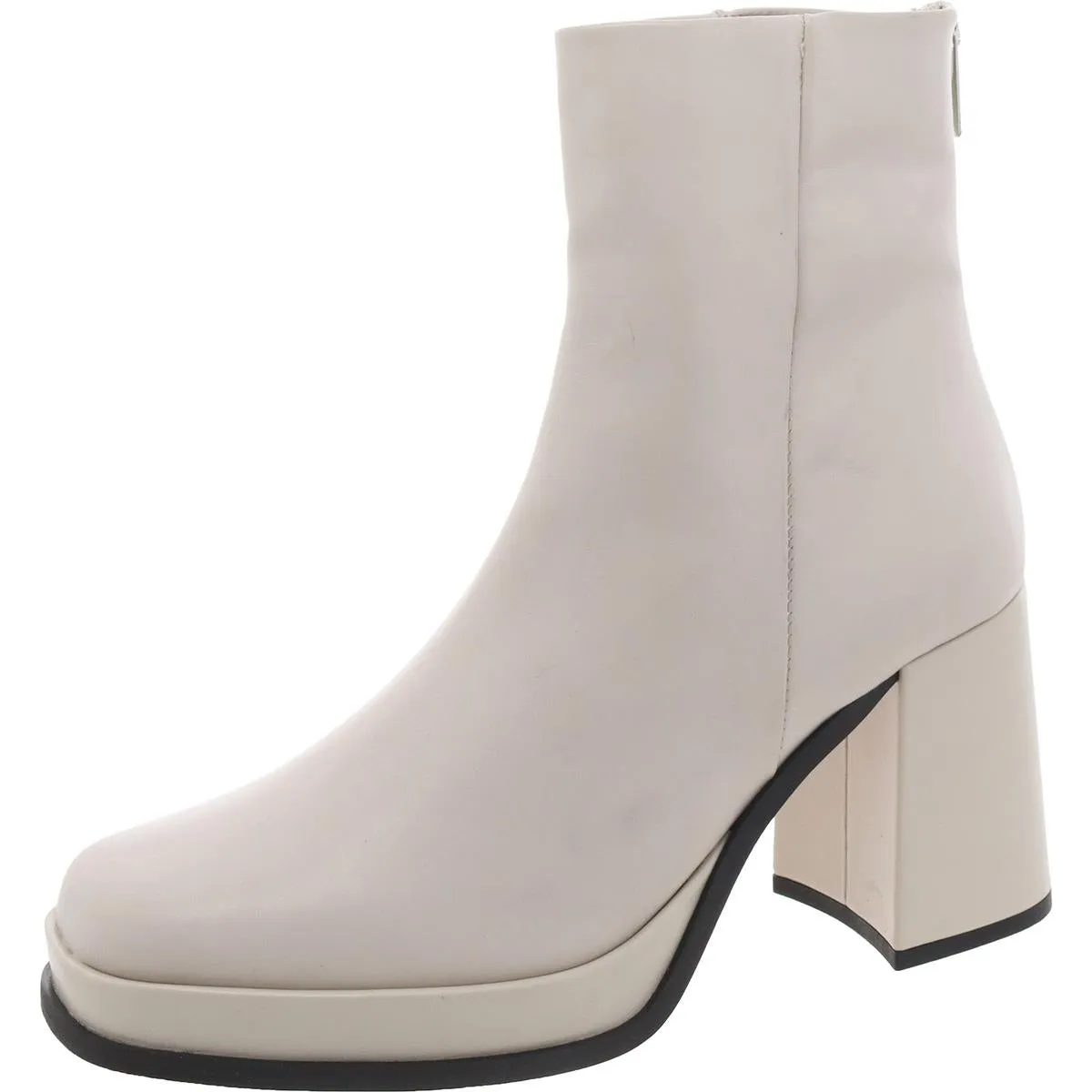 Maxxy Womens Leather Block Heel Ankle Boots