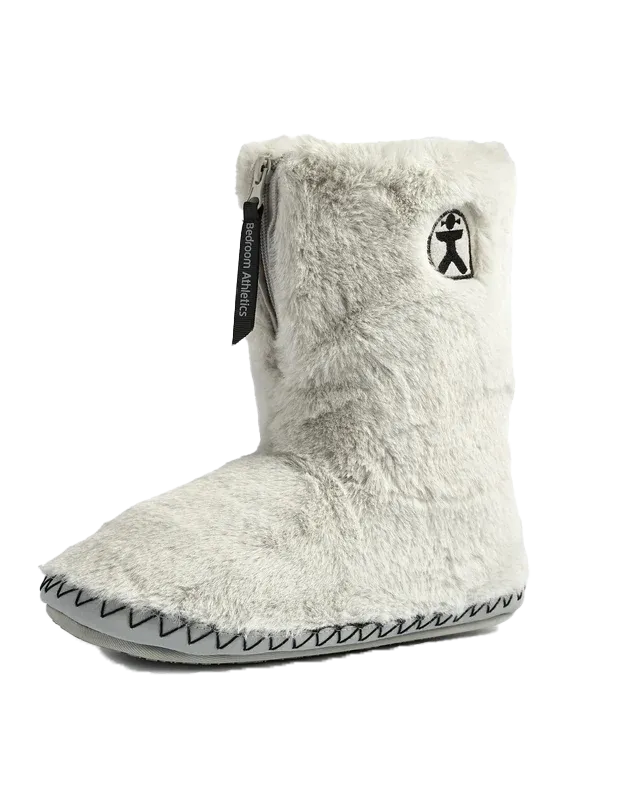 Monroe Faux Fur Slipper Boots in Trace Grey & Charcoal