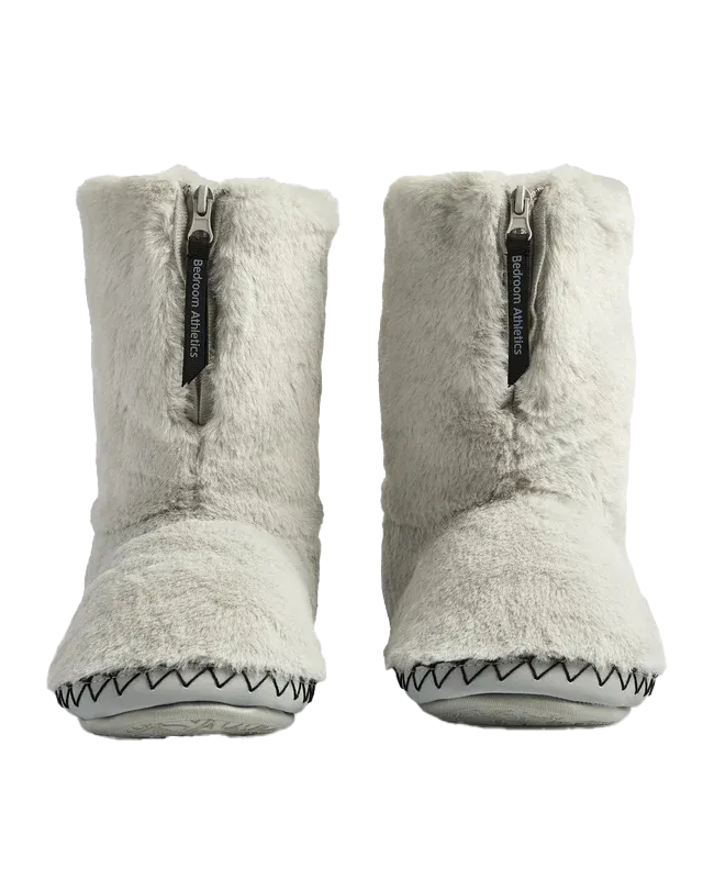 Monroe Faux Fur Slipper Boots in Trace Grey & Charcoal