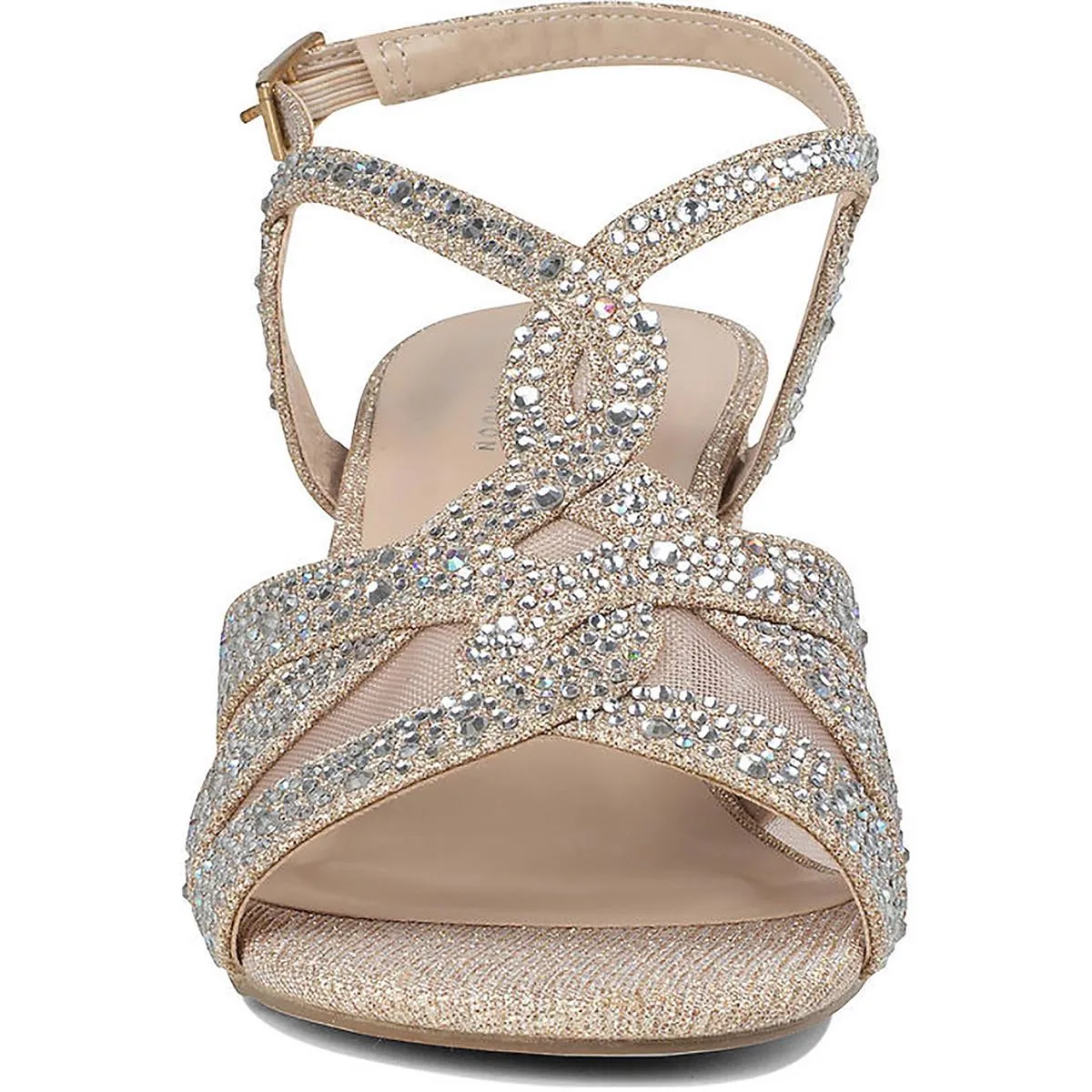 Nadia Womens Embellished Ankle Strap Heels