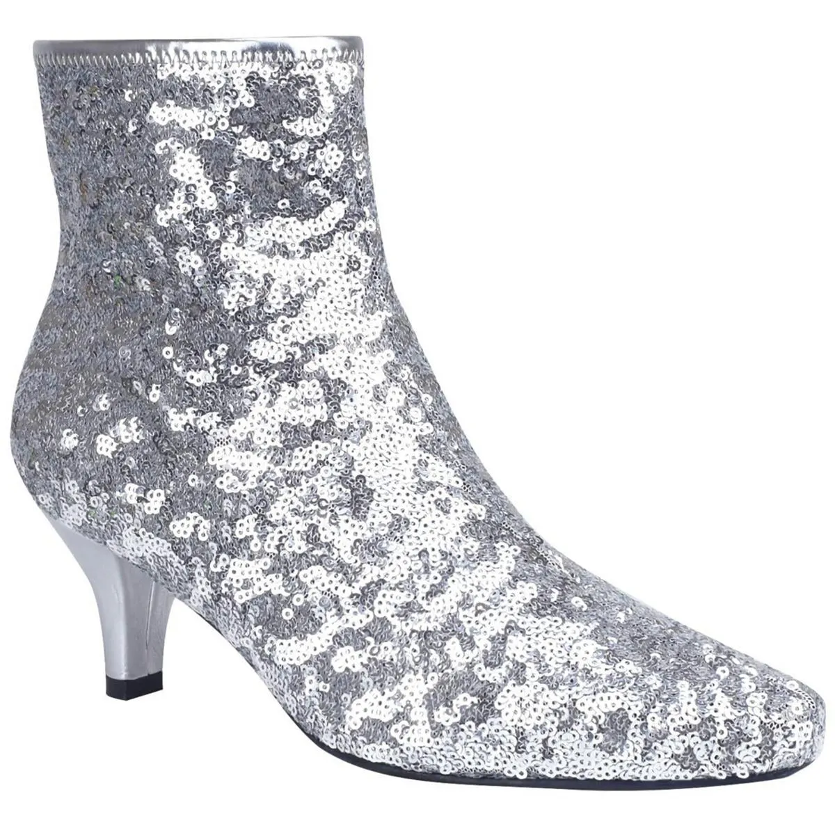 Naja Sequin Womens Sequined Zip Up Ankle Boots