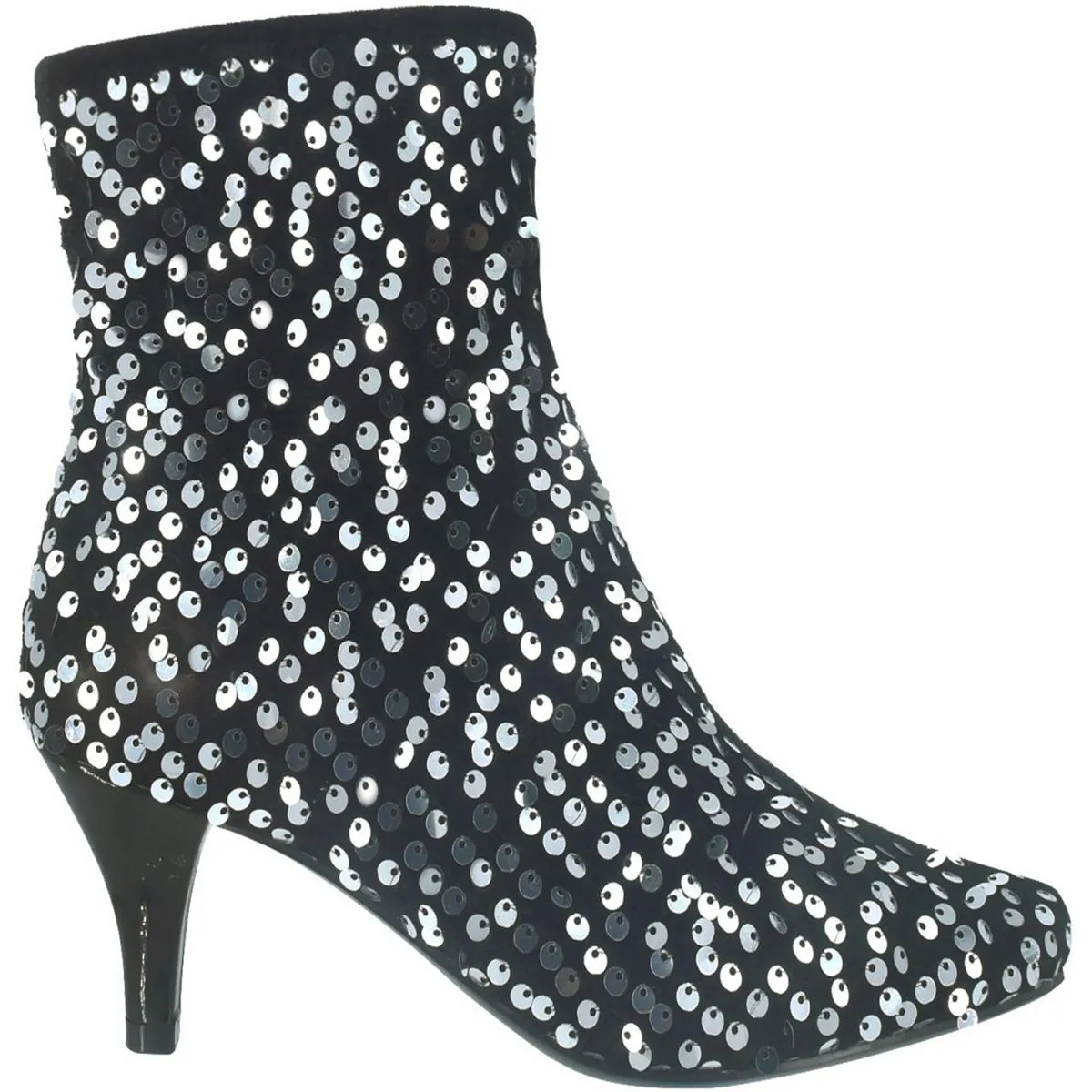 Naja Sequin Womens Sequined Zip Up Ankle Boots