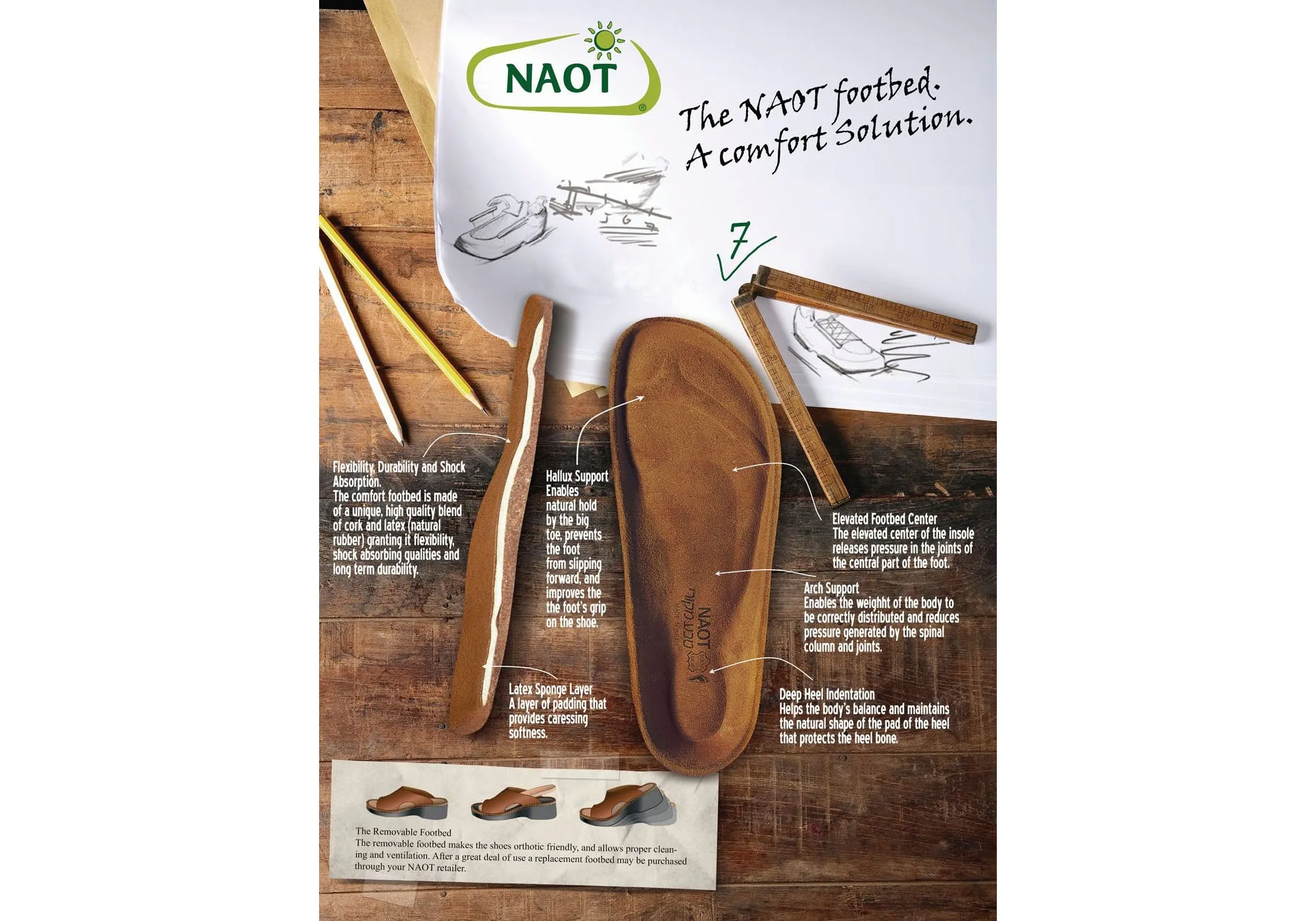 Naot Cornet Womens Comfort Wide Fit Orthotic Friendly Slide Sandals Naot Shoes