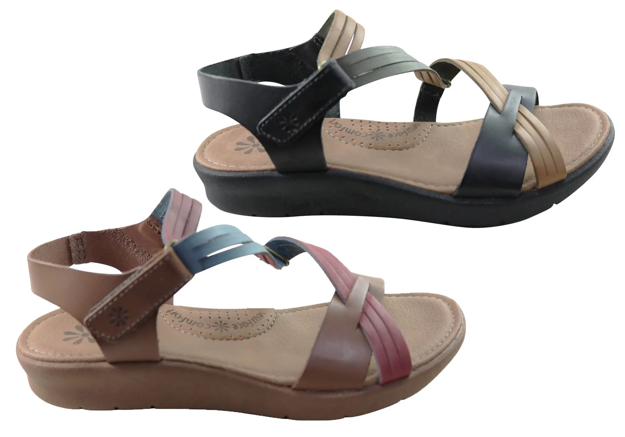 New Face Lottia Womens Comfortable Leather Sandals Made In Brazil New Face Shoes