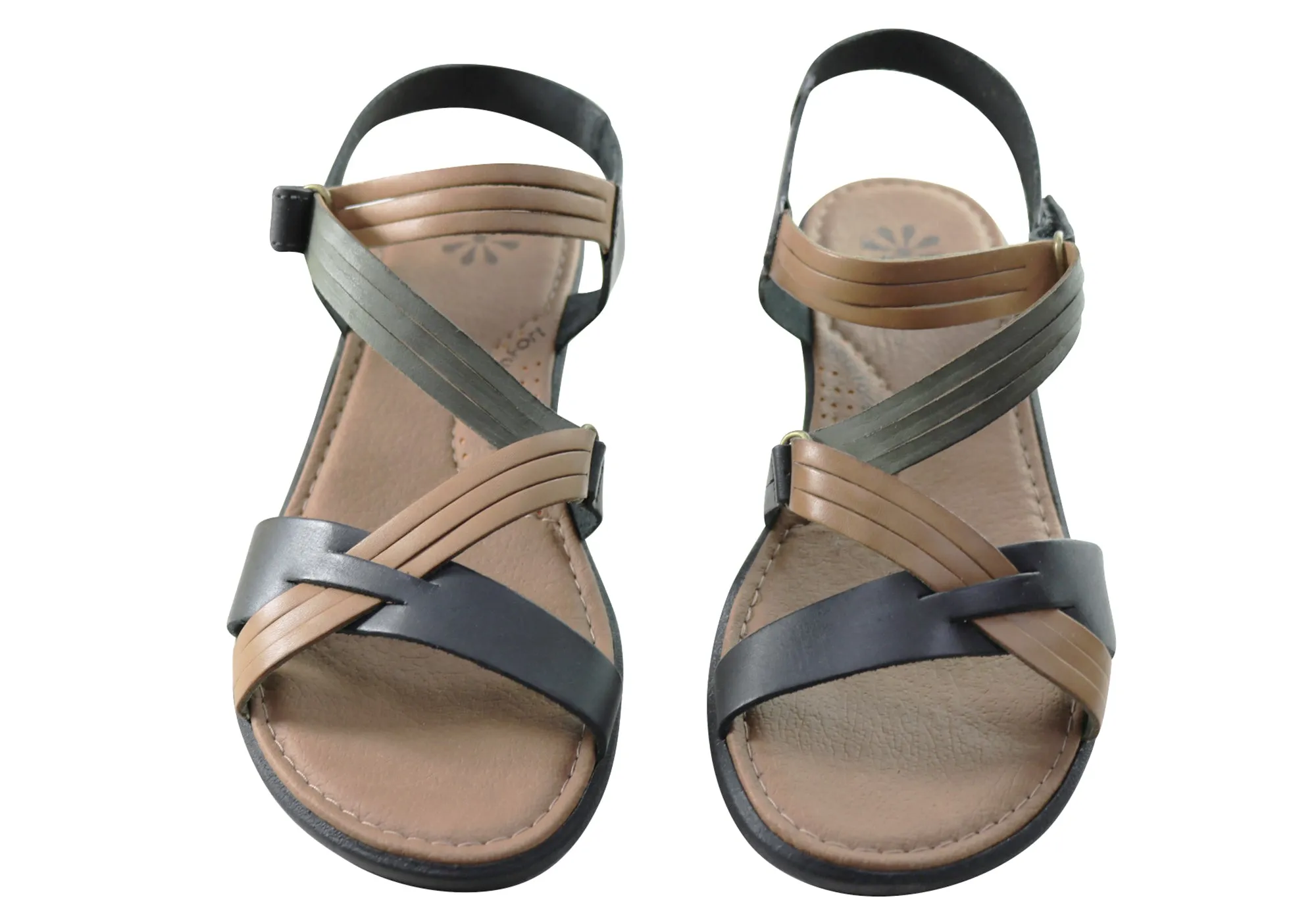 New Face Lottia Womens Comfortable Leather Sandals Made In Brazil New Face Shoes