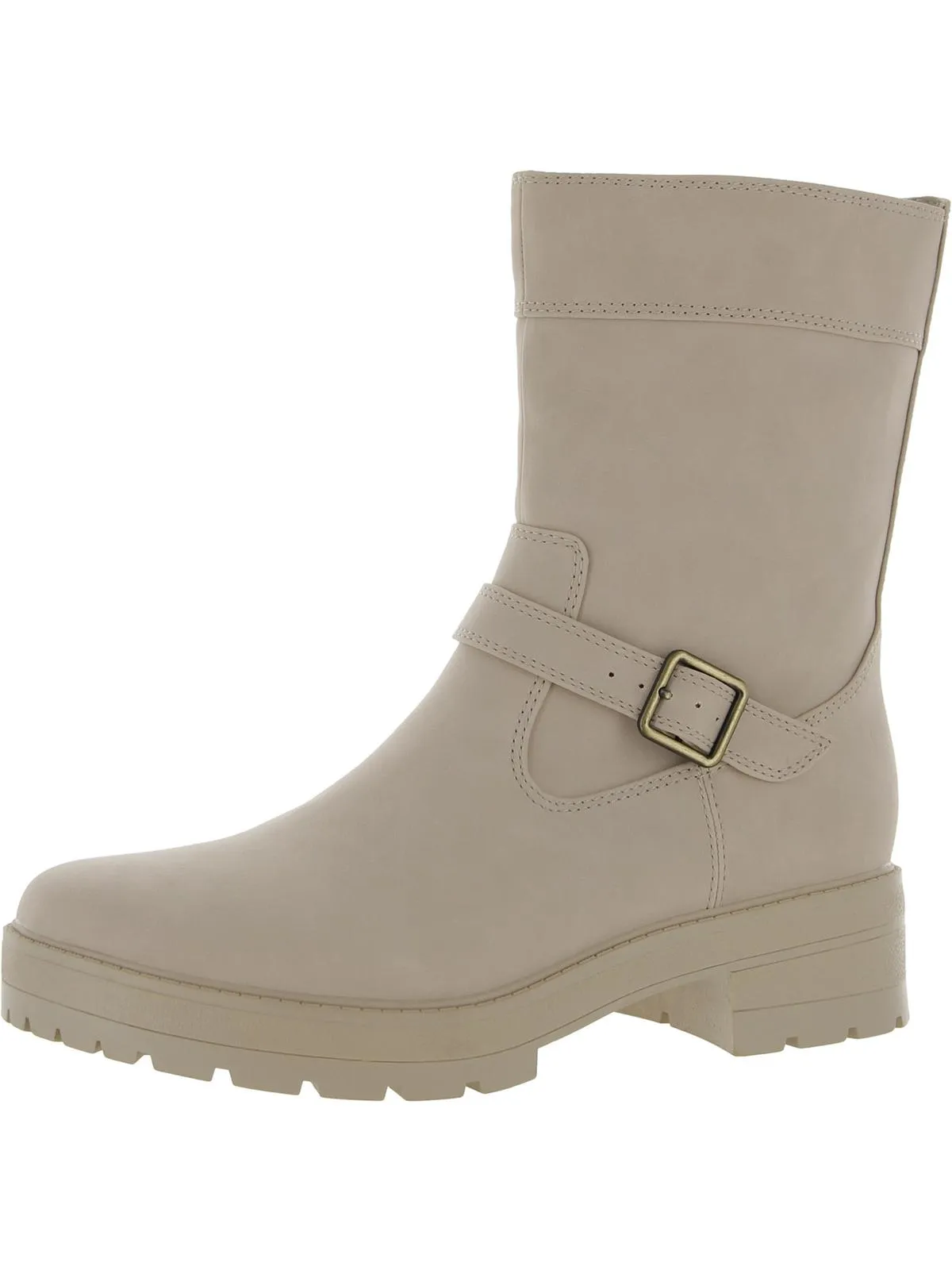 Newport     Womens Faux Leather Block Heel Mid-Calf Boots