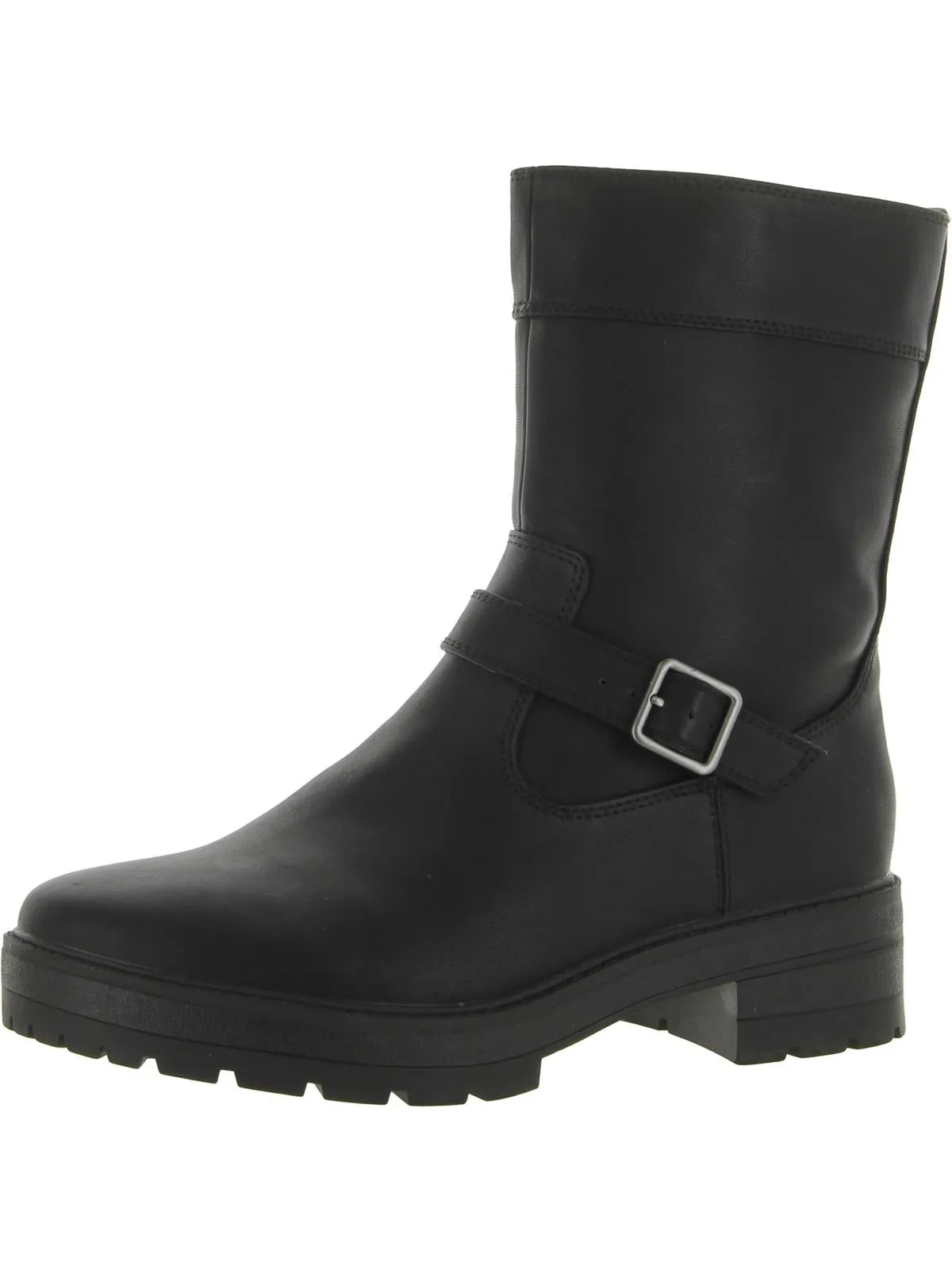 Newport     Womens Faux Leather Block Heel Mid-Calf Boots