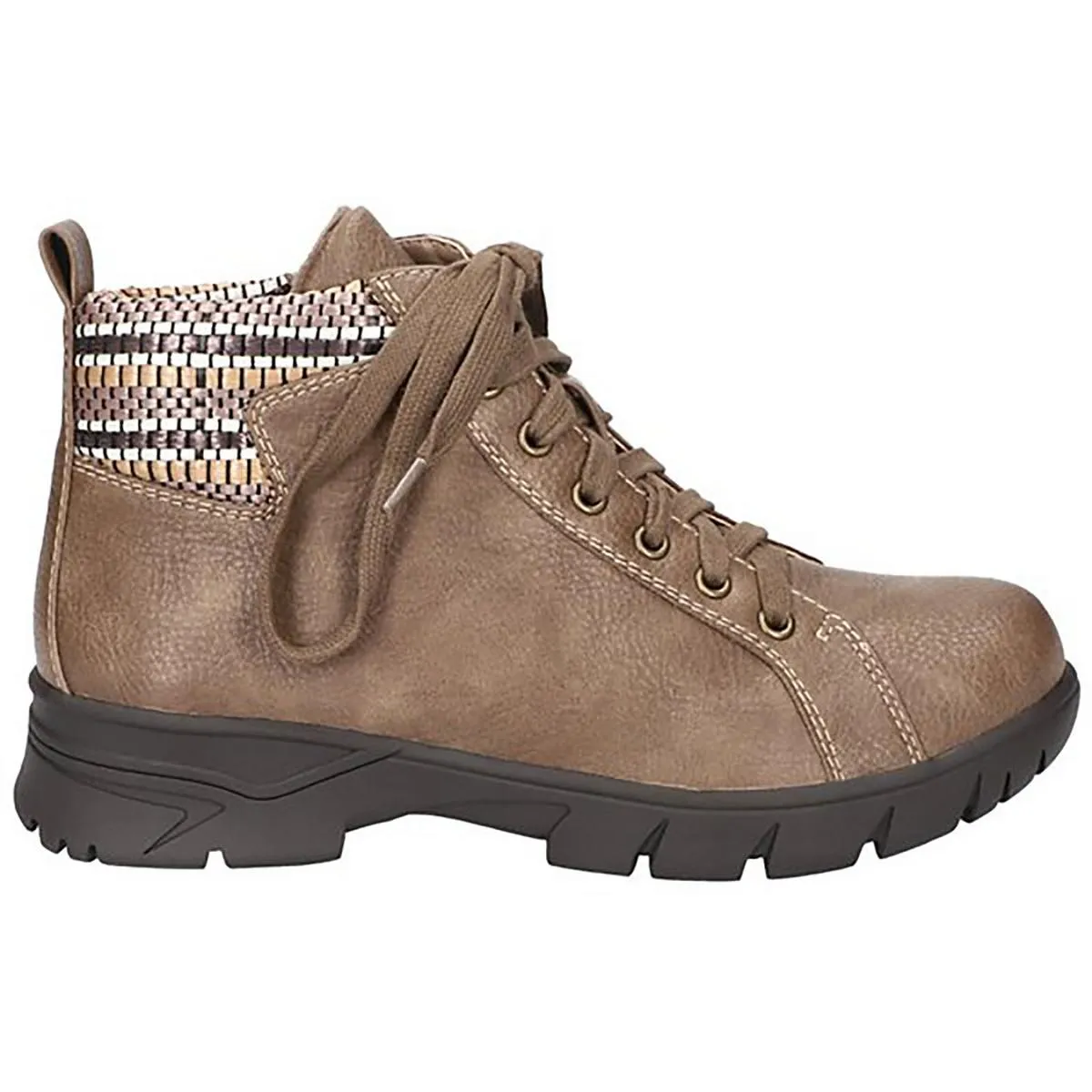 Nico Womens Faux Leather Woven Ankle Boots