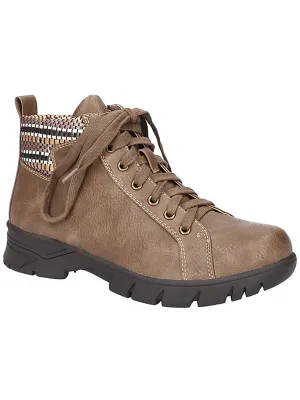 Nico Womens Faux Leather Woven Ankle Boots