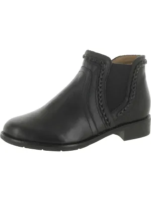 Nika Womens Leather Western Ankle Boots