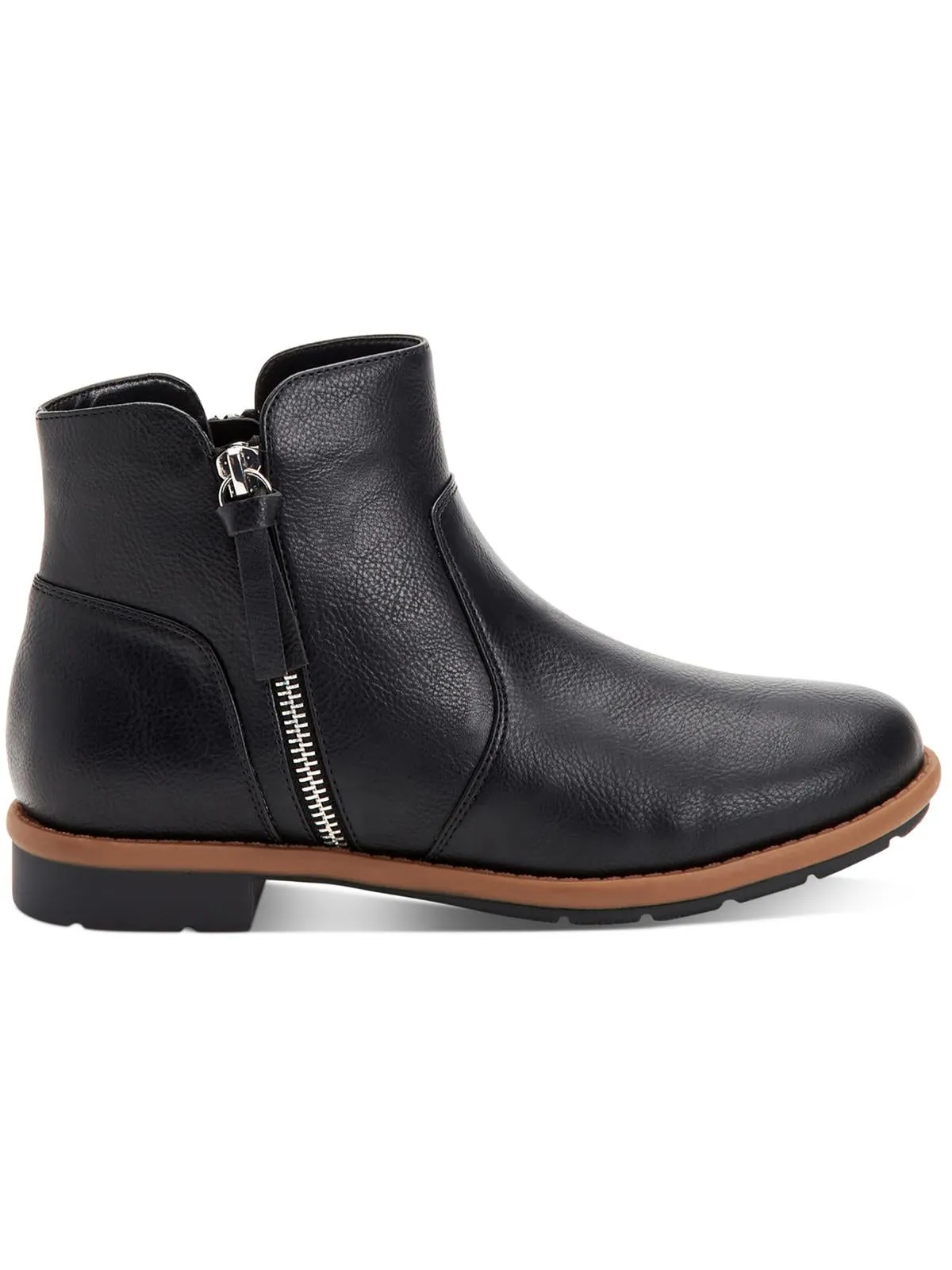 Oaklynn Womens Faux Leather Laceless Ankle Boots