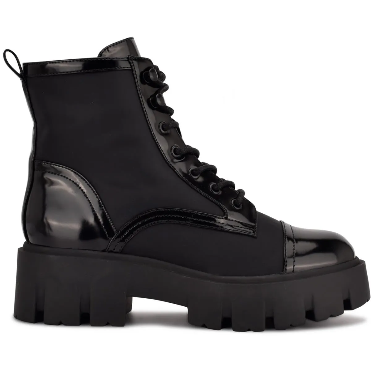 Obri 2 Womens Faux Leather Ankle Combat & Lace-up Boots