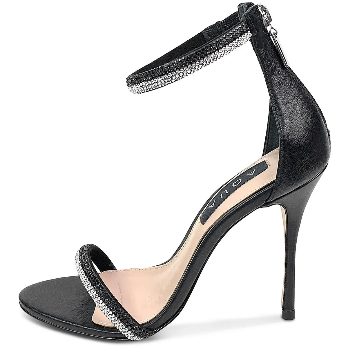 Olivia  Womens Ankle Strap Rhinestone Heels