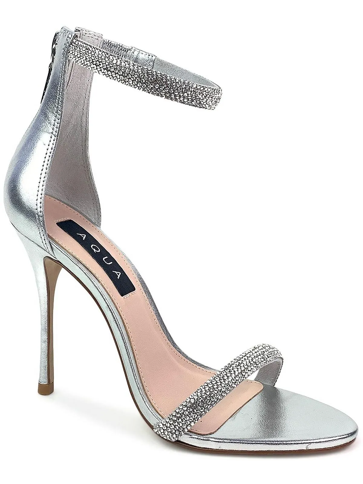 Olivia  Womens Ankle Strap Rhinestone Heels