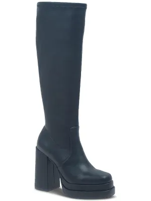 Olyvia Womens Faux Leather Knee-High Boots