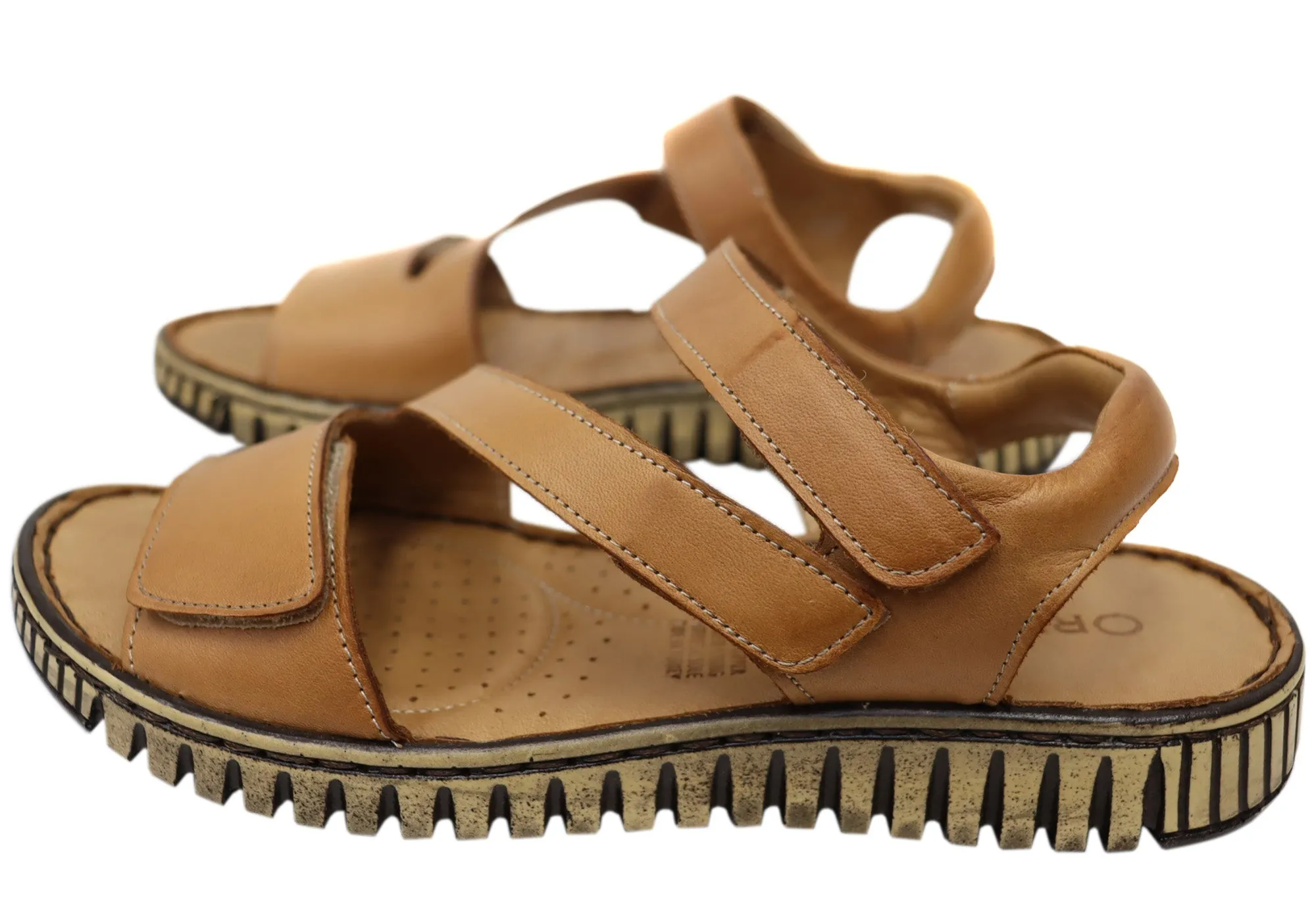 Orizonte Brookdale Womens Comfort European Leather Adjustable Sandals Orizonte Shoes