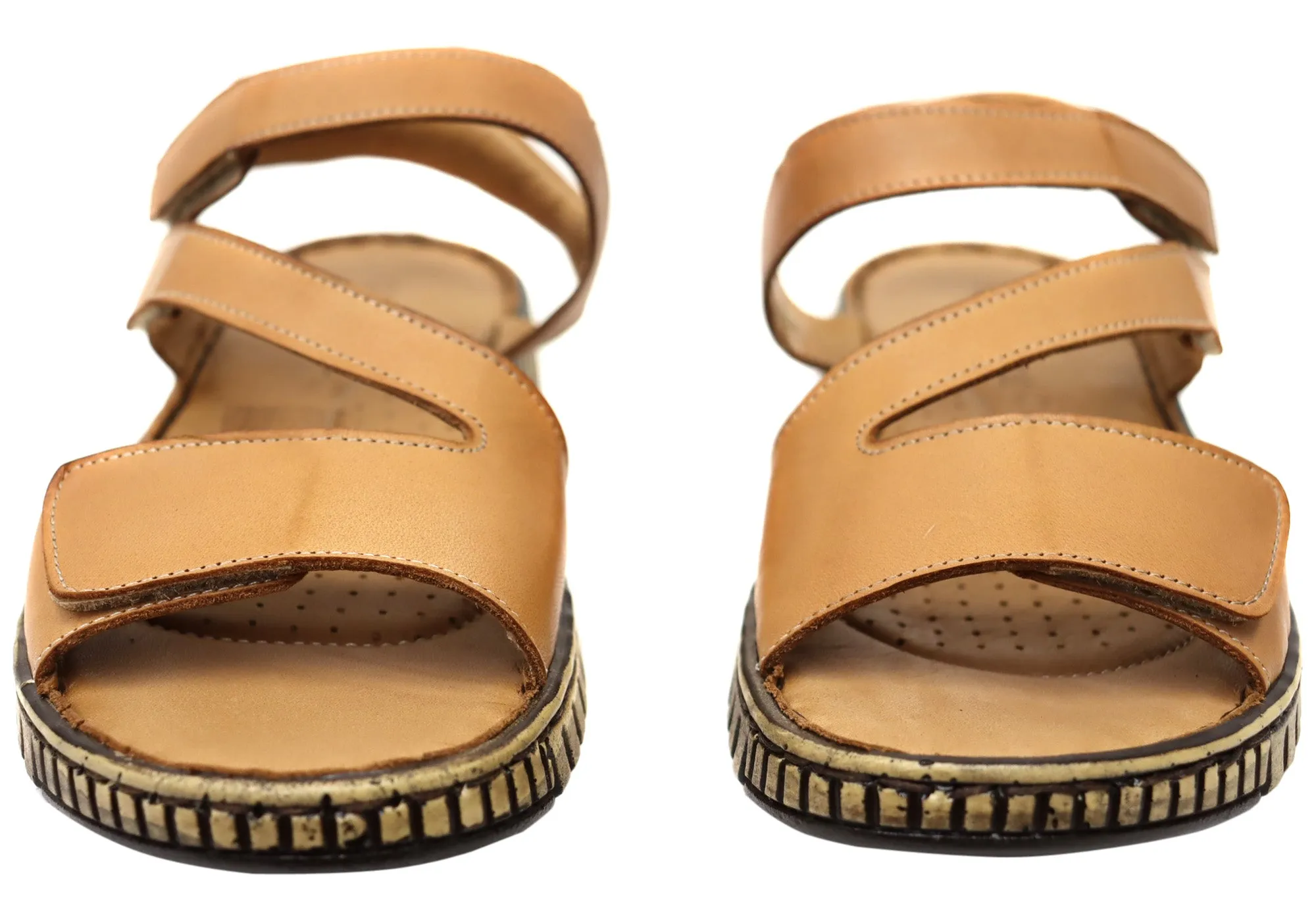 Orizonte Brookdale Womens Comfort European Leather Adjustable Sandals Orizonte Shoes