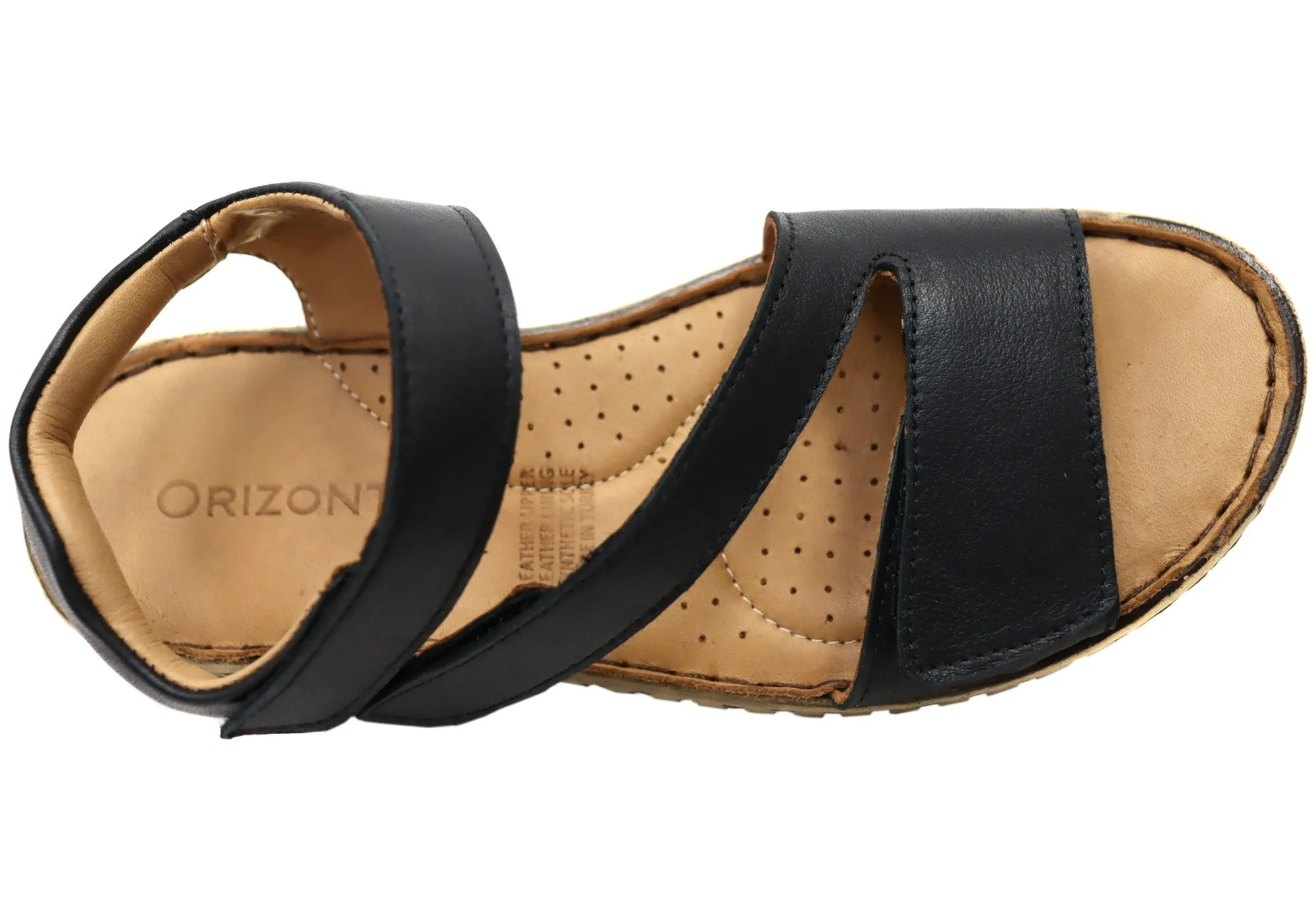 Orizonte Brookdale Womens Comfort European Leather Adjustable Sandals Orizonte Shoes