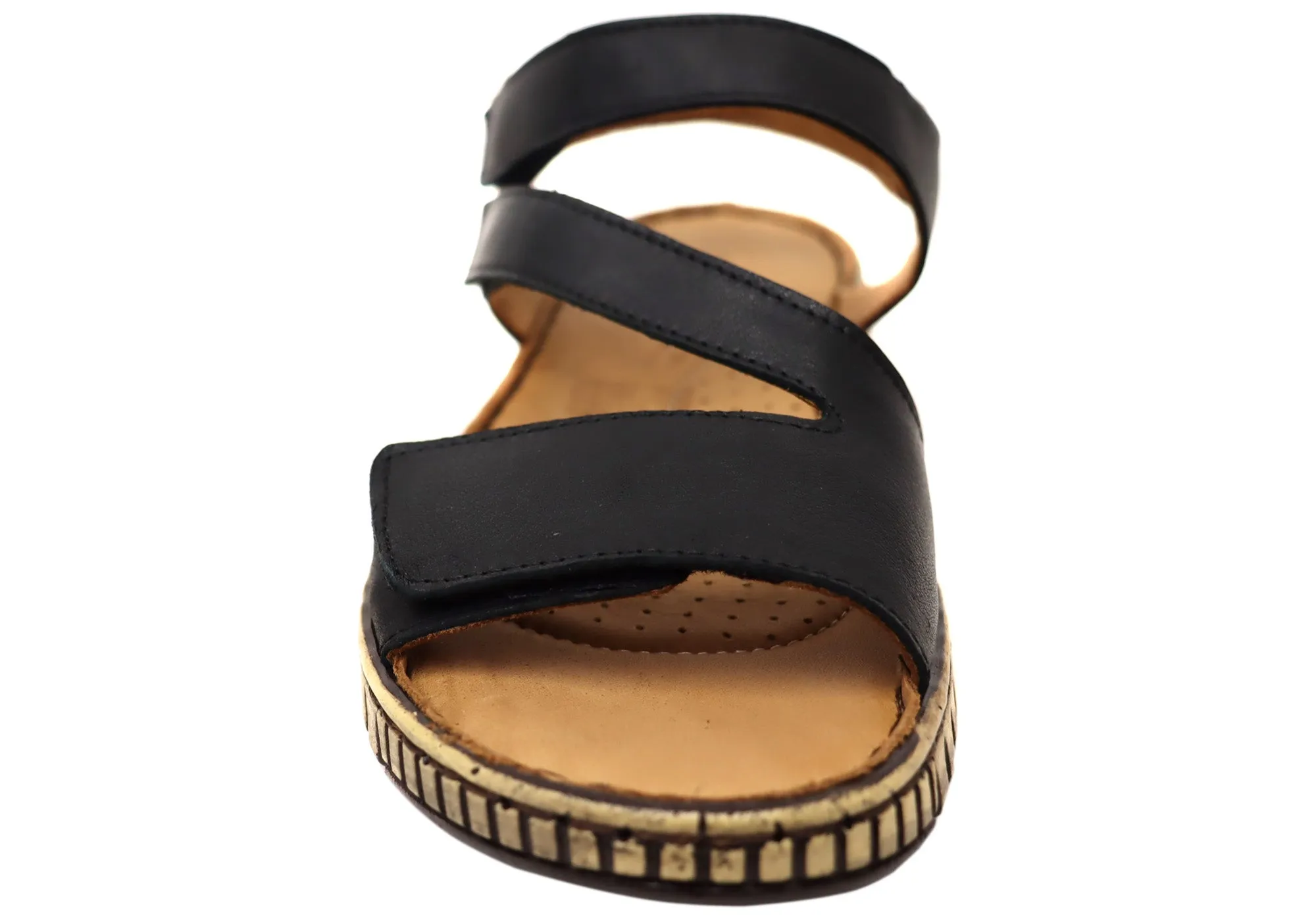 Orizonte Brookdale Womens Comfort European Leather Adjustable Sandals Orizonte Shoes
