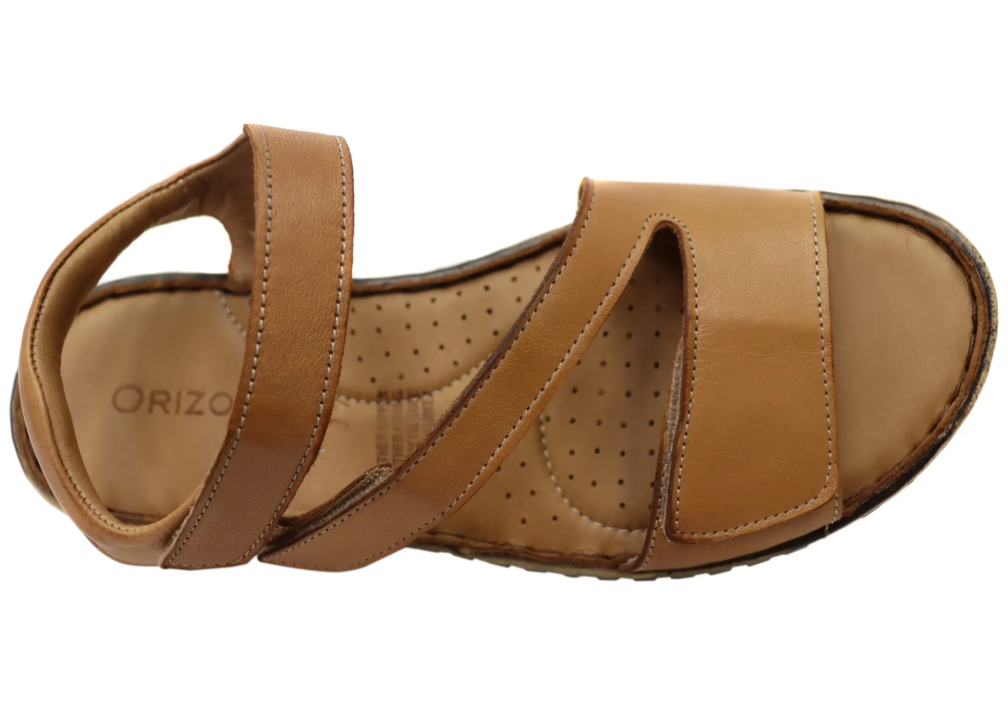 Orizonte Brookdale Womens Comfort European Leather Adjustable Sandals Orizonte Shoes