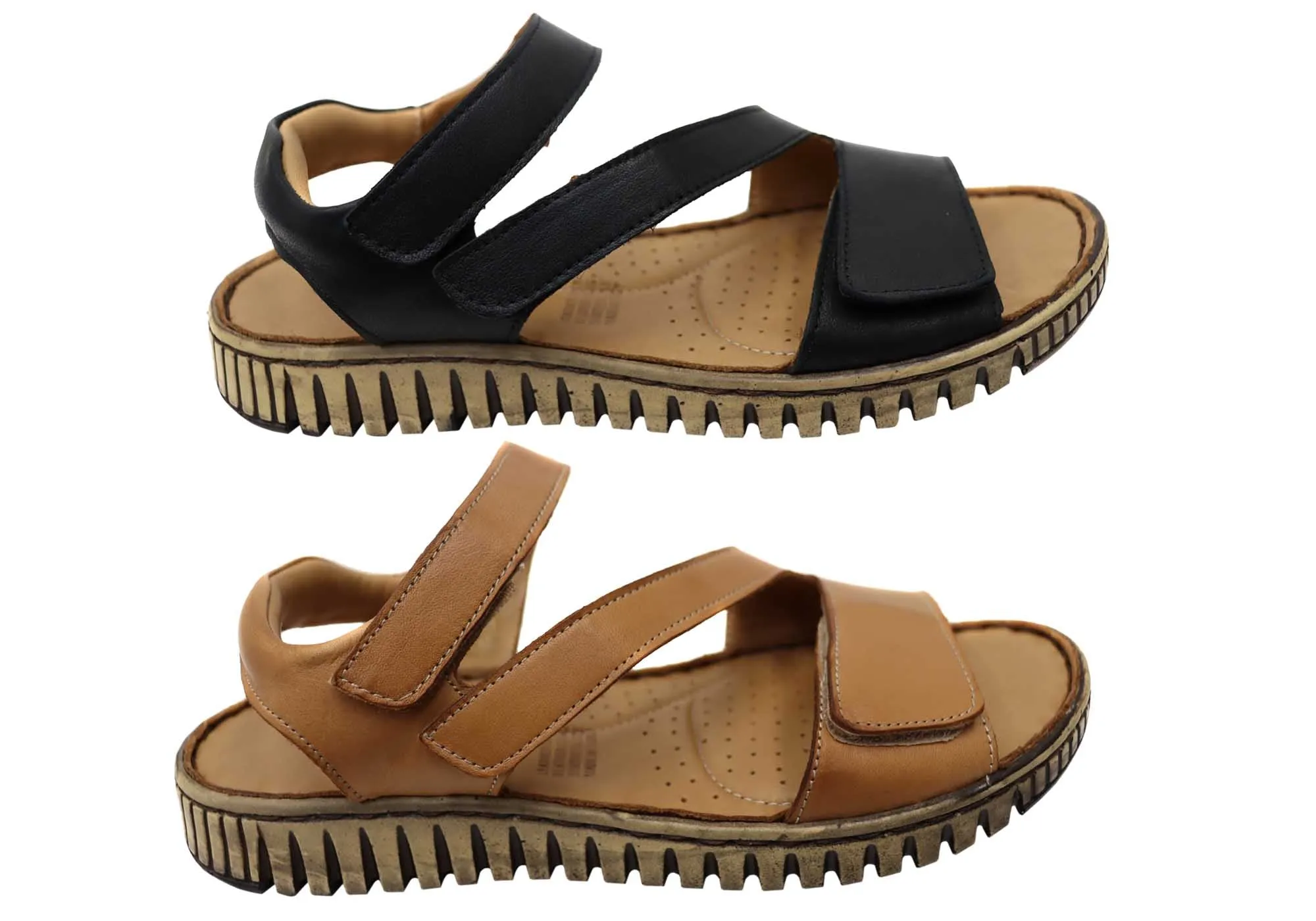 Orizonte Brookdale Womens Comfort European Leather Adjustable Sandals Orizonte Shoes