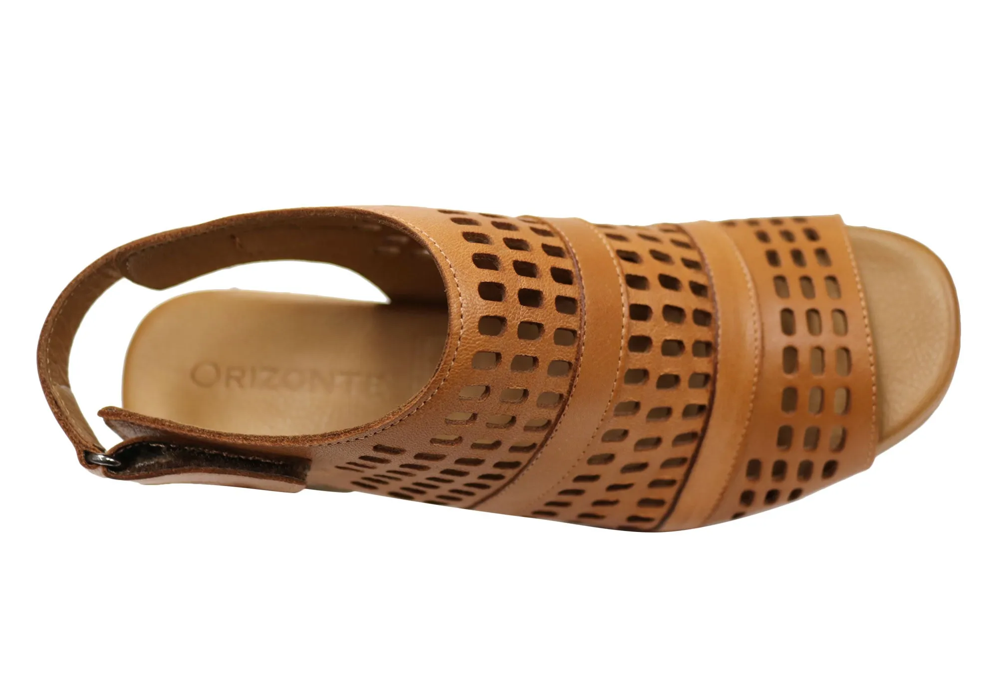 Orizonte Jazela Womens European Leather Low Heel Comfortable Sandals Orizonte Shoes