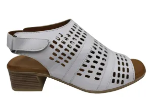 Orizonte Jazela Womens European Leather Low Heel Comfortable Sandals Orizonte Shoes