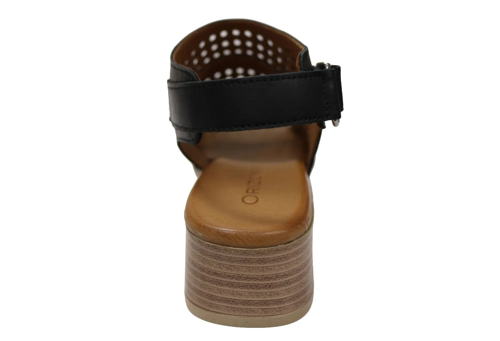 Orizonte Jazela Womens European Leather Low Heel Comfortable Sandals Orizonte Shoes