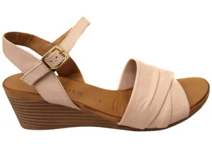 Orizonte Moonlight Womens European Leather Wedge Sandals Orizonte Shoes