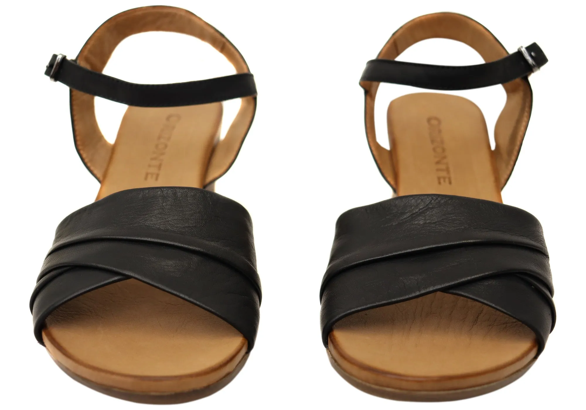 Orizonte Moonlight Womens European Leather Wedge Sandals Orizonte Shoes