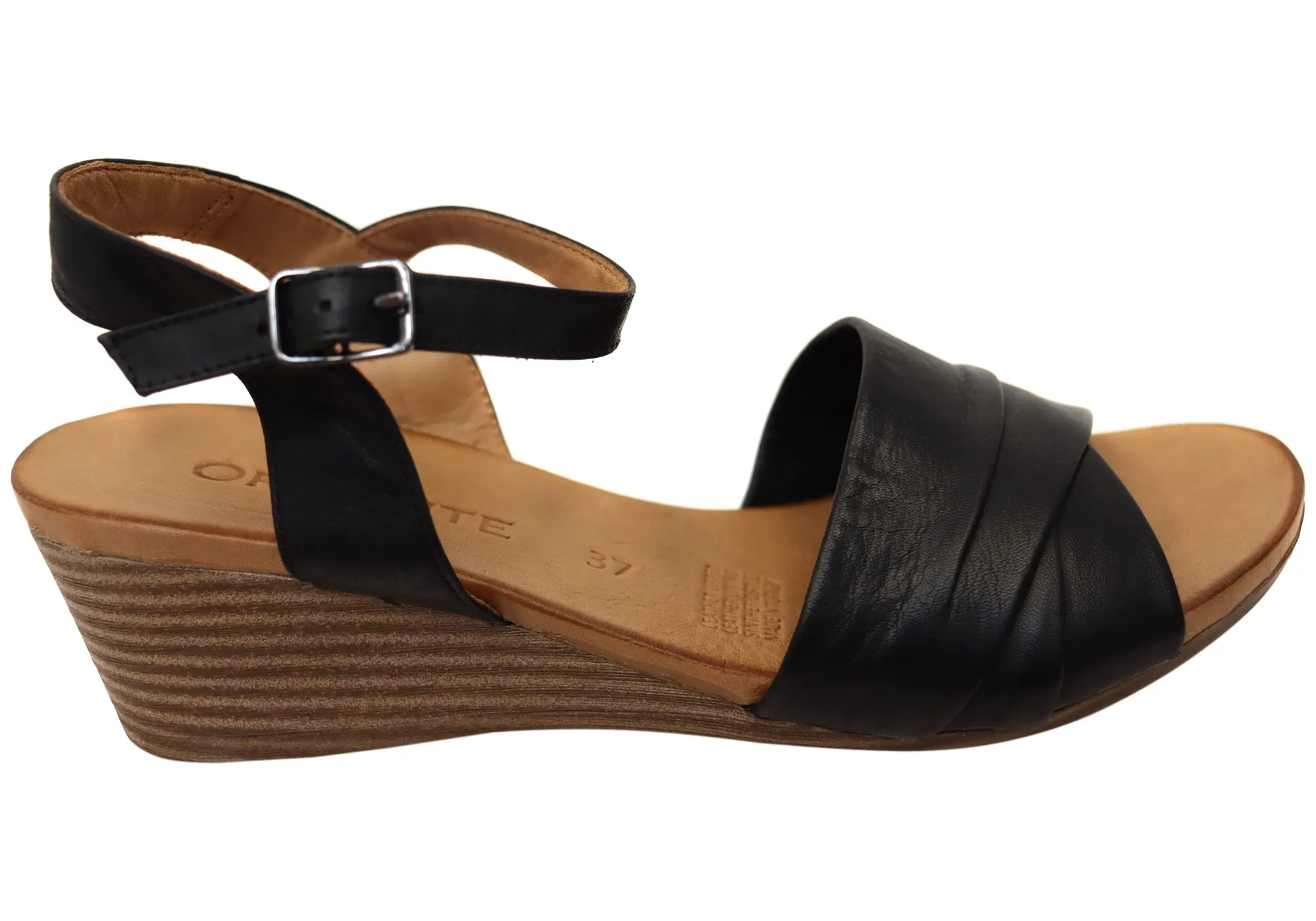 Orizonte Moonlight Womens European Leather Wedge Sandals Orizonte Shoes