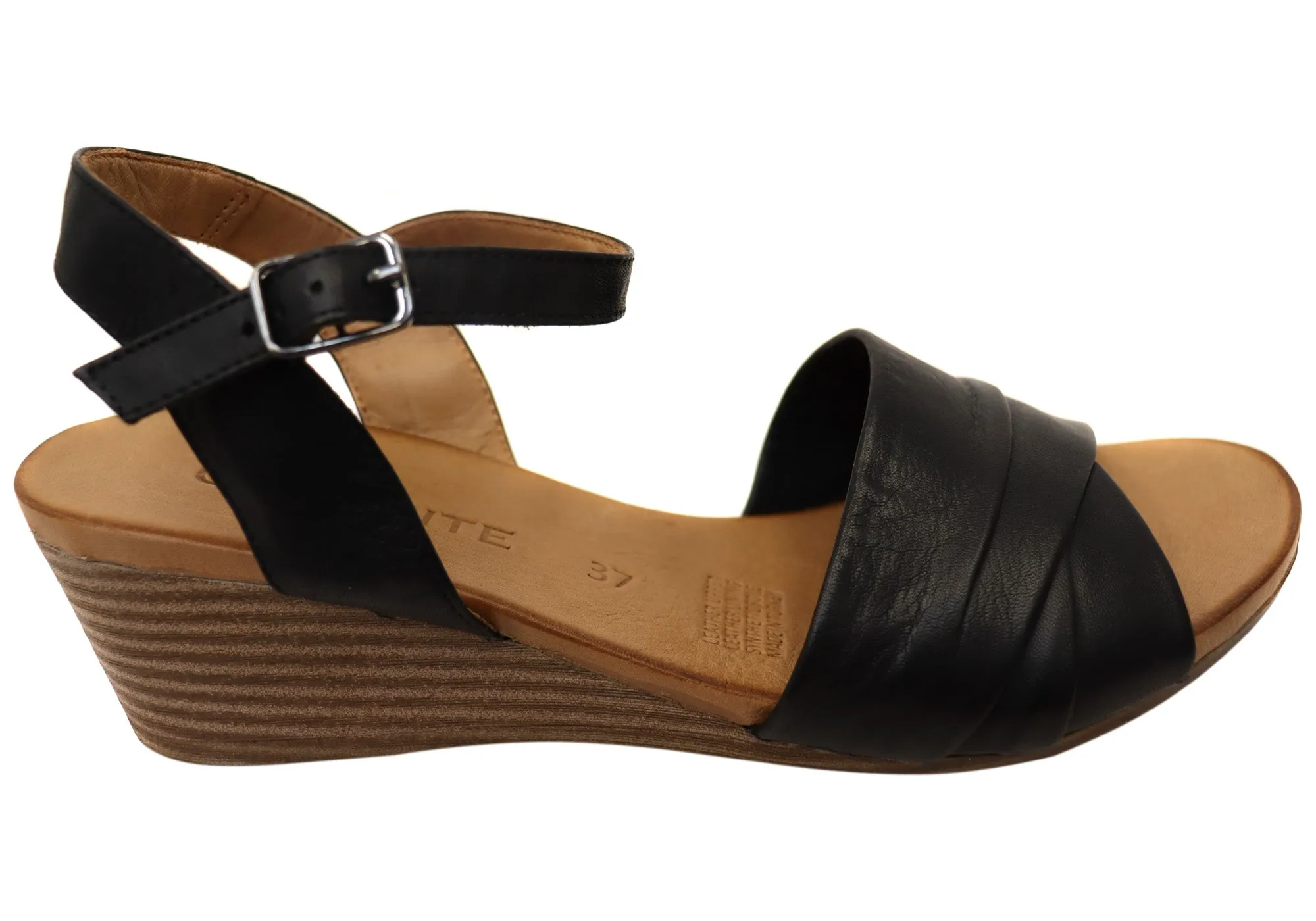 Orizonte Moonlight Womens European Leather Wedge Sandals Orizonte Shoes