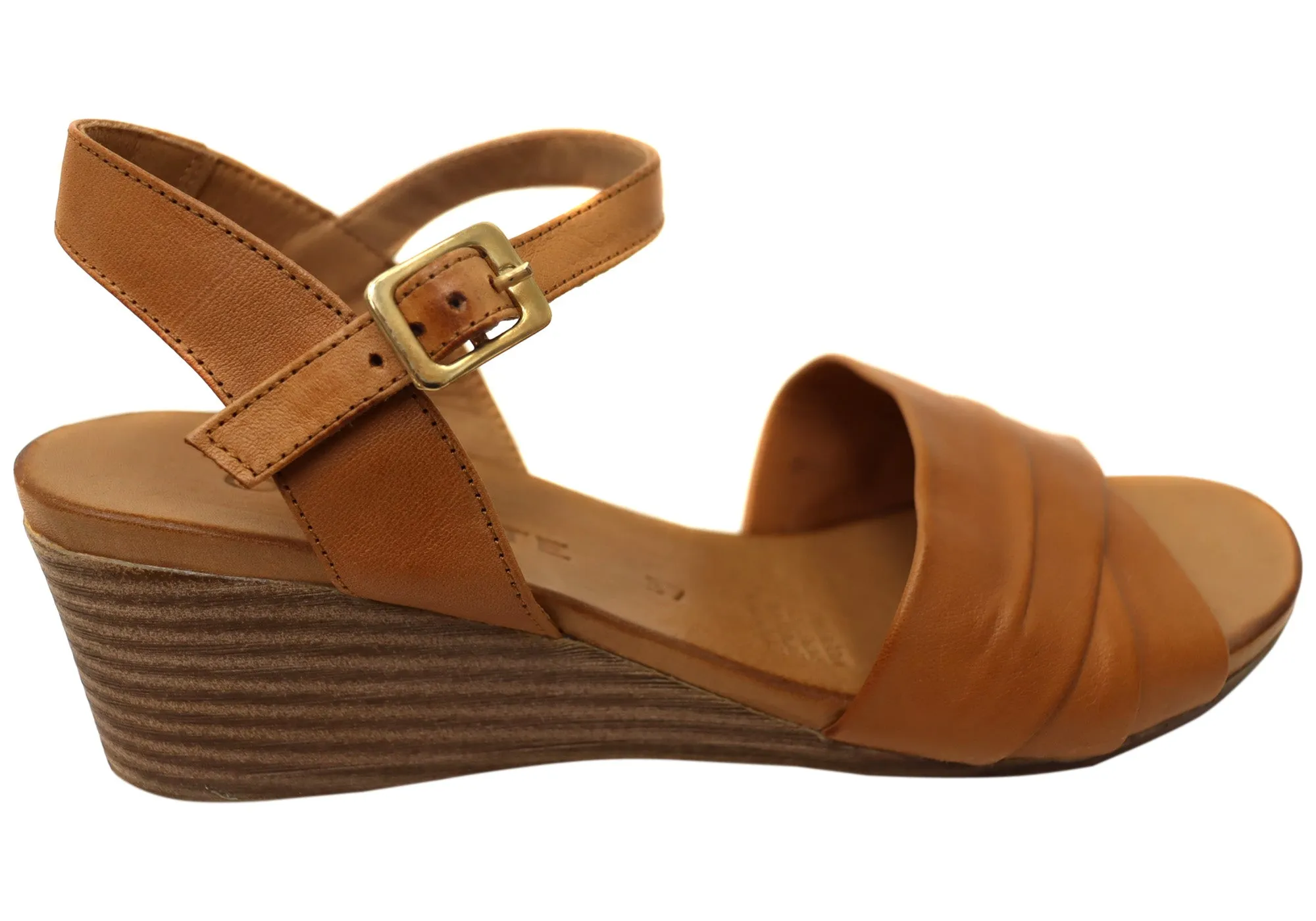 Orizonte Moonlight Womens European Leather Wedge Sandals Orizonte Shoes