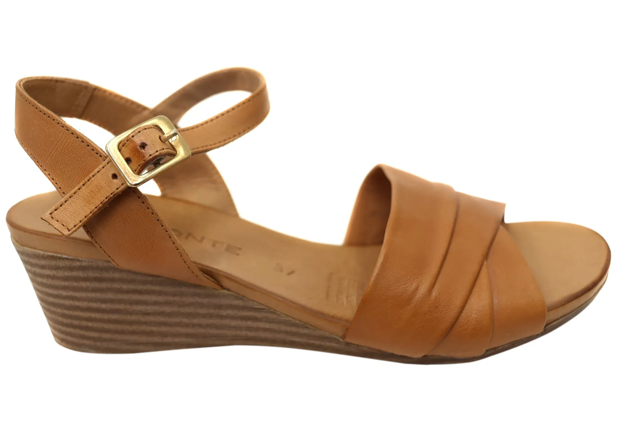 Orizonte Moonlight Womens European Leather Wedge Sandals Orizonte Shoes
