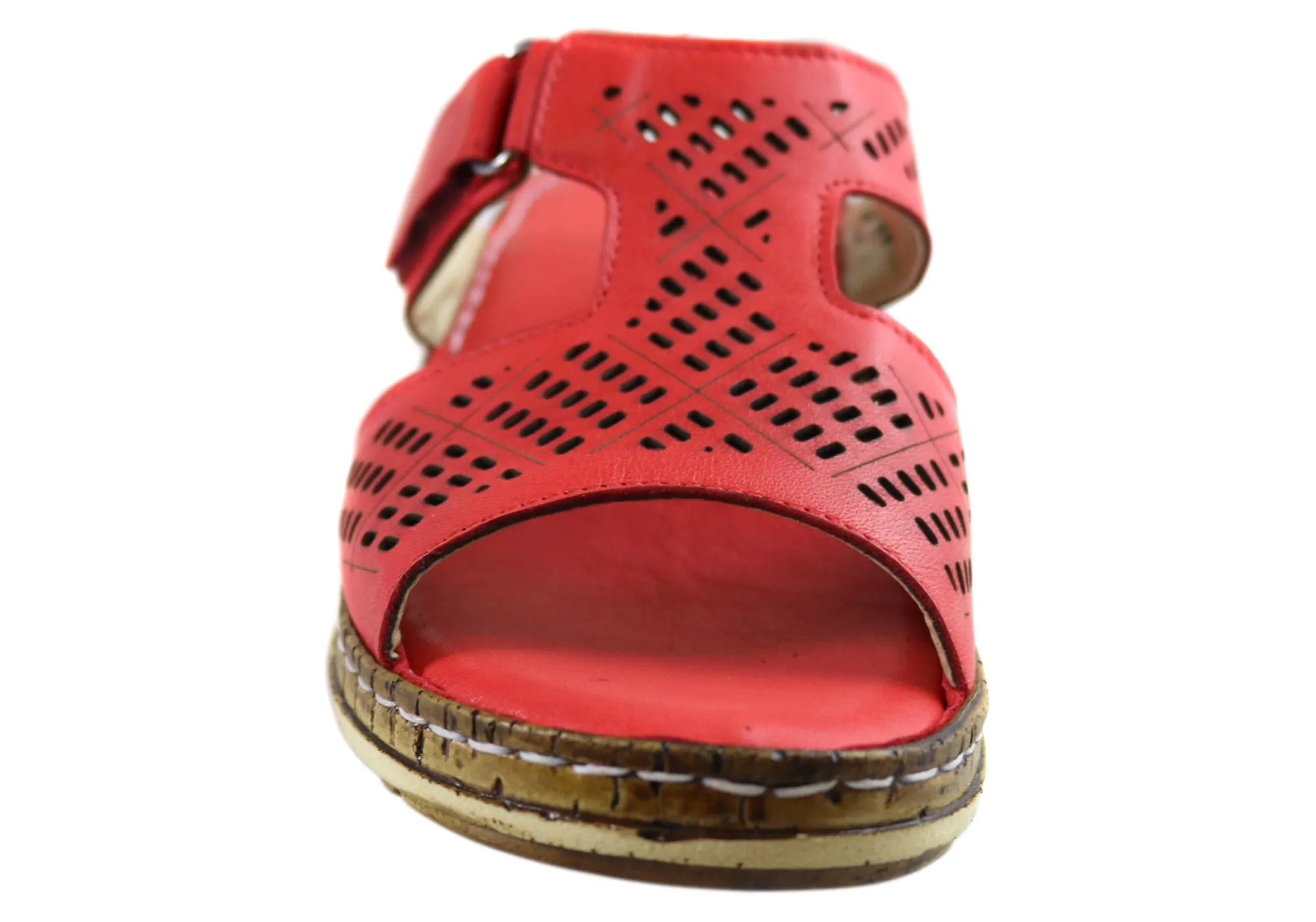 Orizonte Saffron Womens European Comfortable Leather Slides Sandals Orizonte Shoes