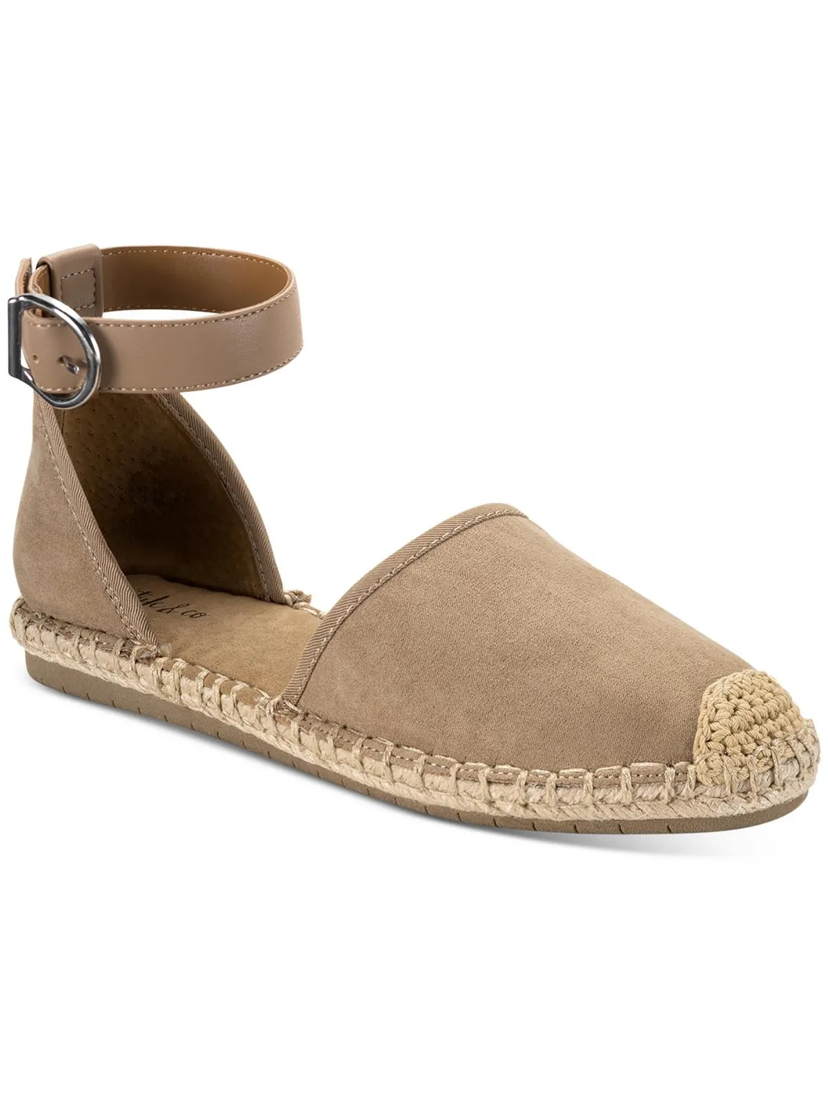 Paminna Womens Faux Suede Toe Cap Ankle Strap