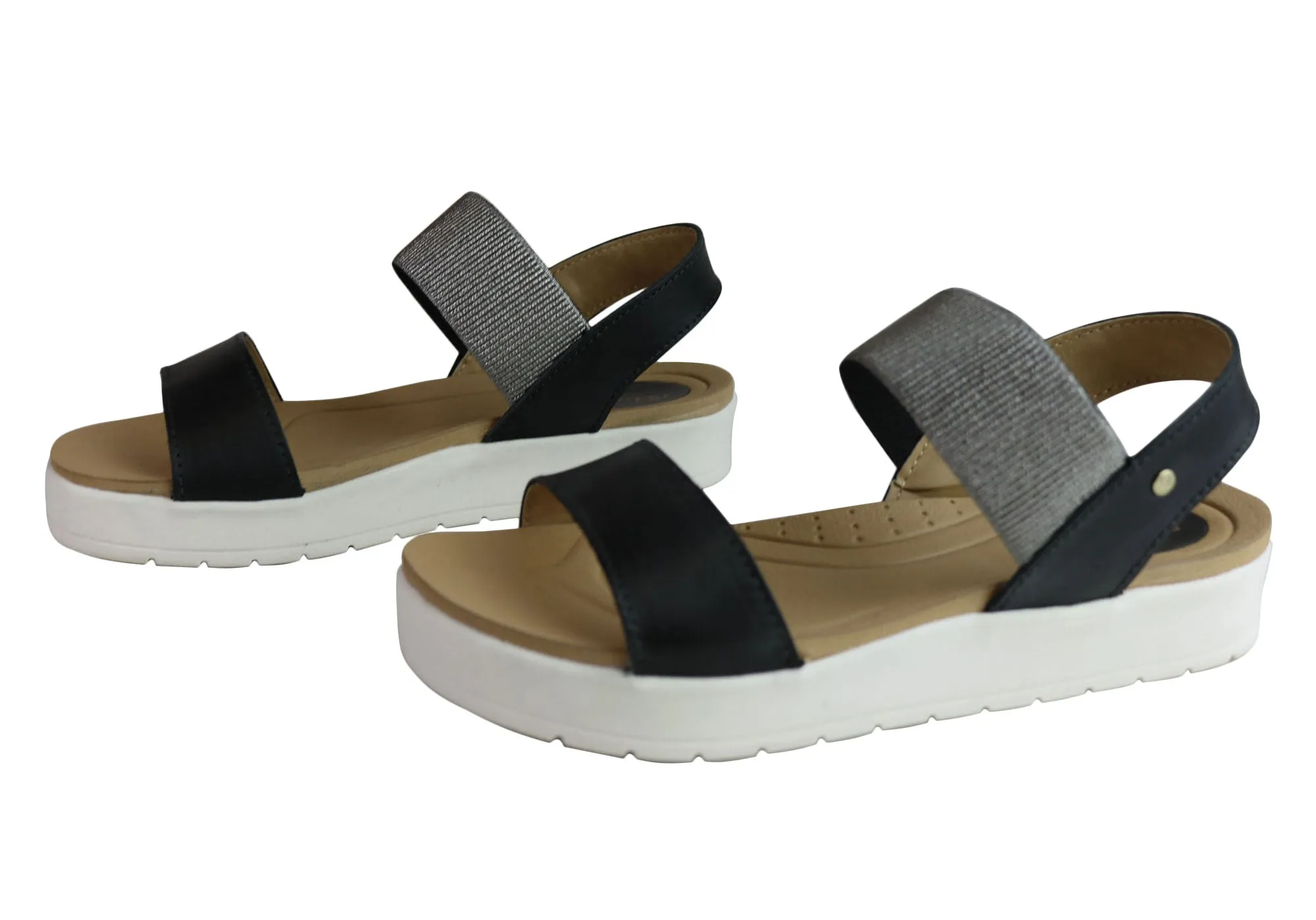 Pegada Rosie Womens Comfort Cushioned Leather Sandals Made In Brazil Pegada Shoes
