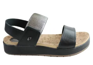 Pegada Rosie Womens Comfort Cushioned Leather Sandals Made In Brazil Pegada Shoes