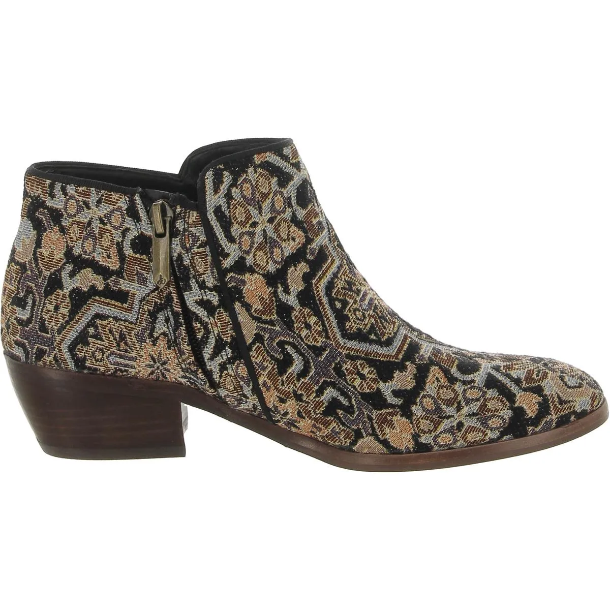 Petty Womens Contrast Trim Block Heel Ankle Boots