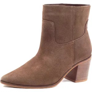 Pigato Womens Suede Pointed Toe Ankle Boots