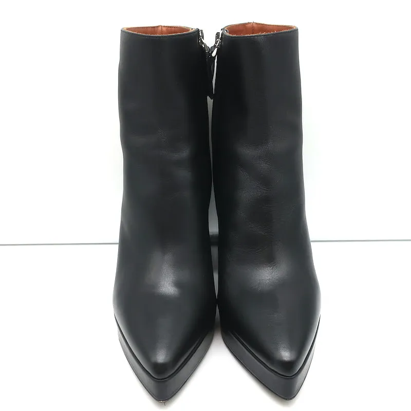 Proenza Schouler Platform Pointed Toe Ankle Boots Ave Black Leather Size 36.5