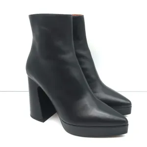 Proenza Schouler Platform Pointed Toe Ankle Boots Ave Black Leather Size 36.5