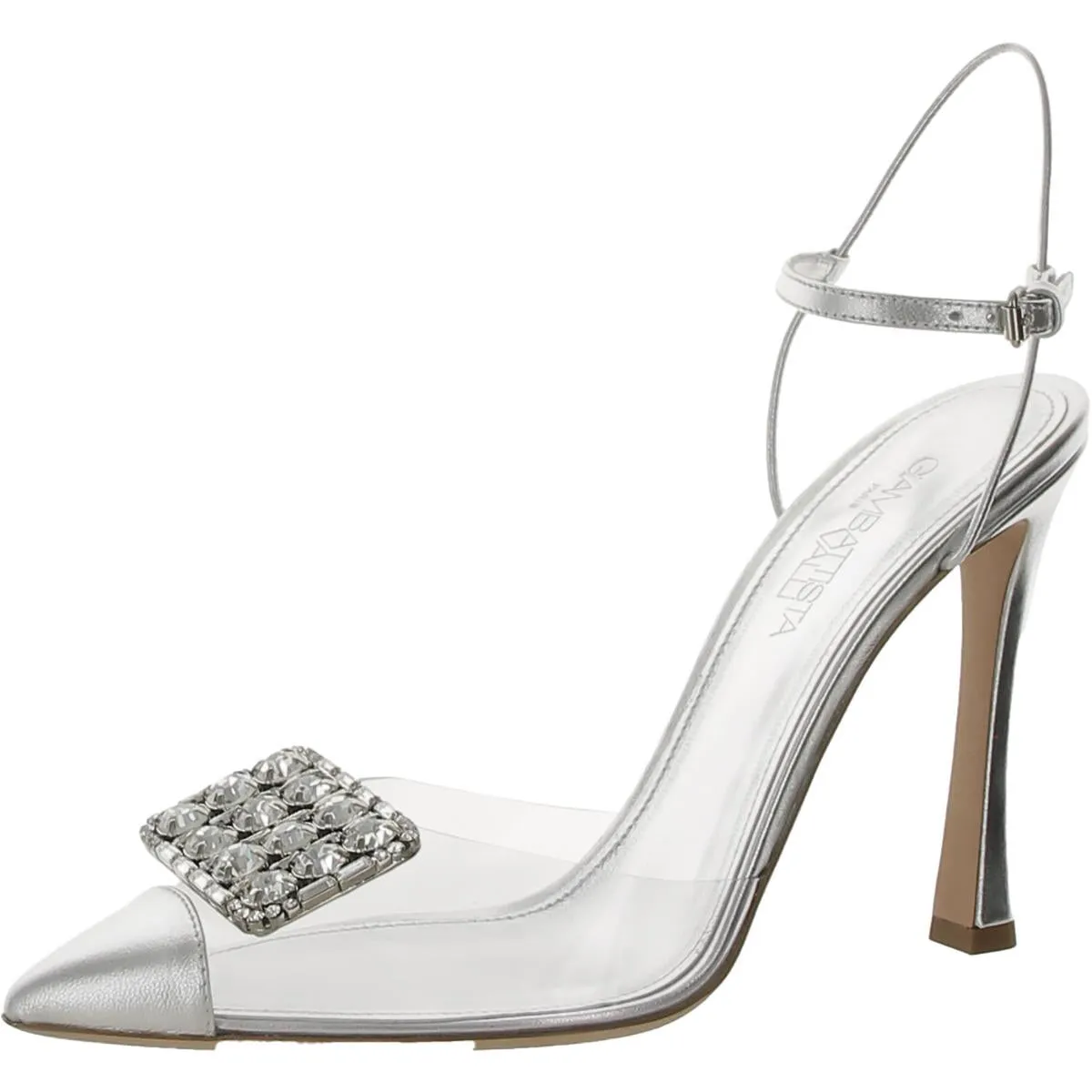 PVC Sculptural Womens Ankle Strap Dressy Pumps