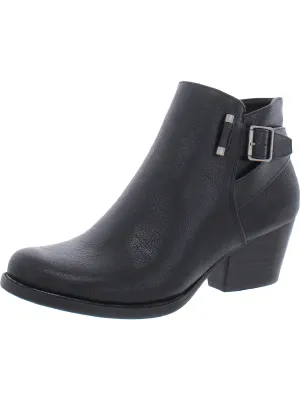 Reggie Womens Faux Leather Almond Toe Ankle Boots