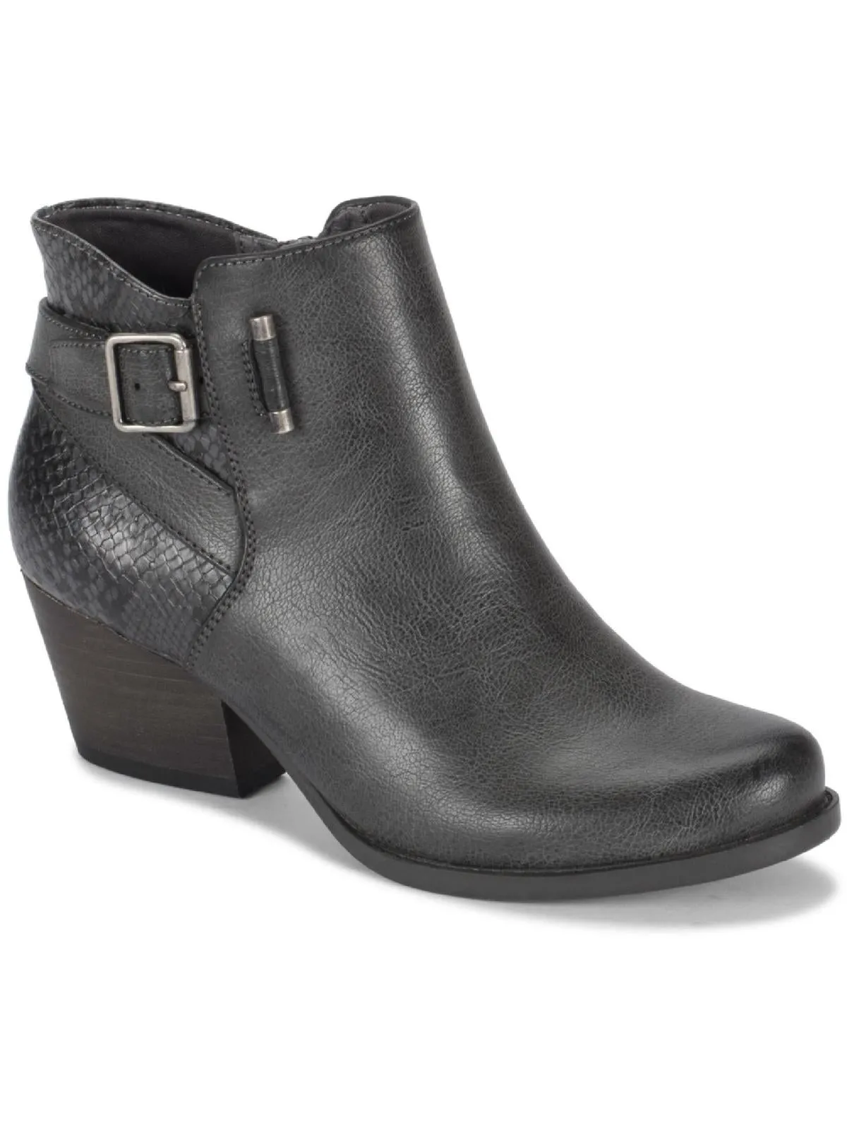 Reggie Womens Faux Leather Almond Toe Ankle Boots