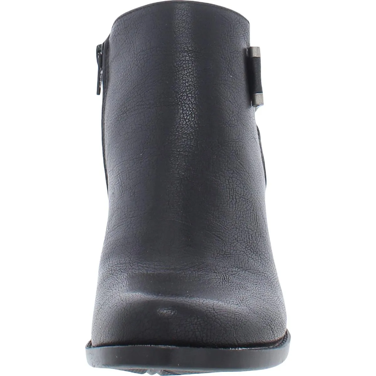 Reggie Womens Faux Leather Almond Toe Ankle Boots