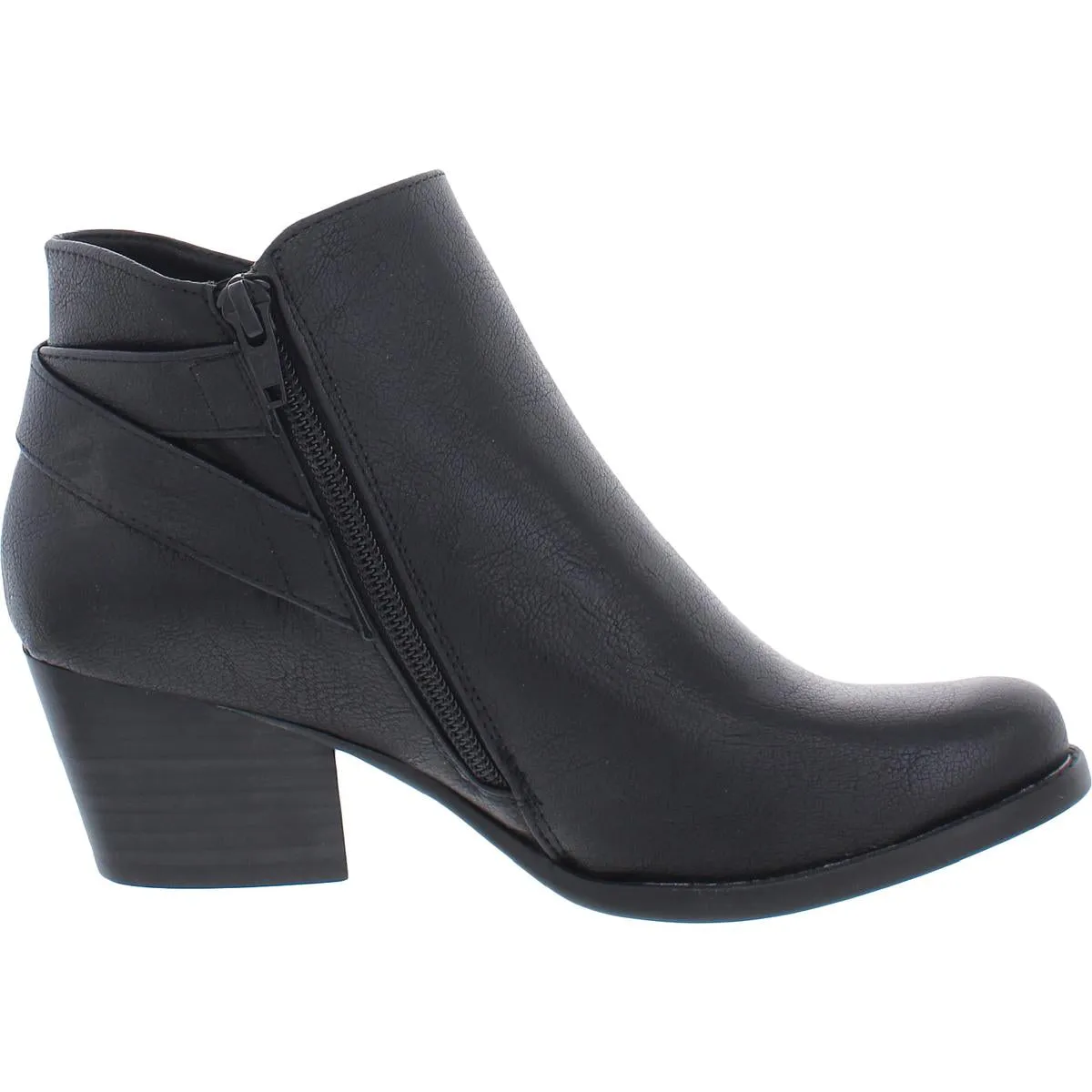 Reggie Womens Faux Leather Almond Toe Ankle Boots