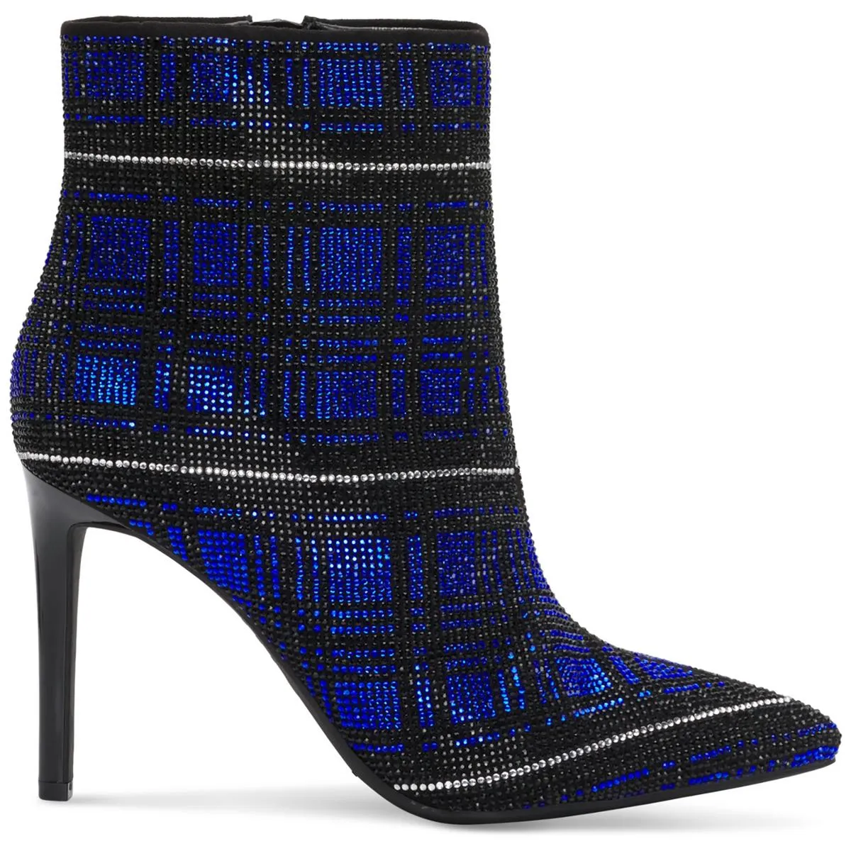 Reisa Womens Rhinestone Plaid Ankle Boots