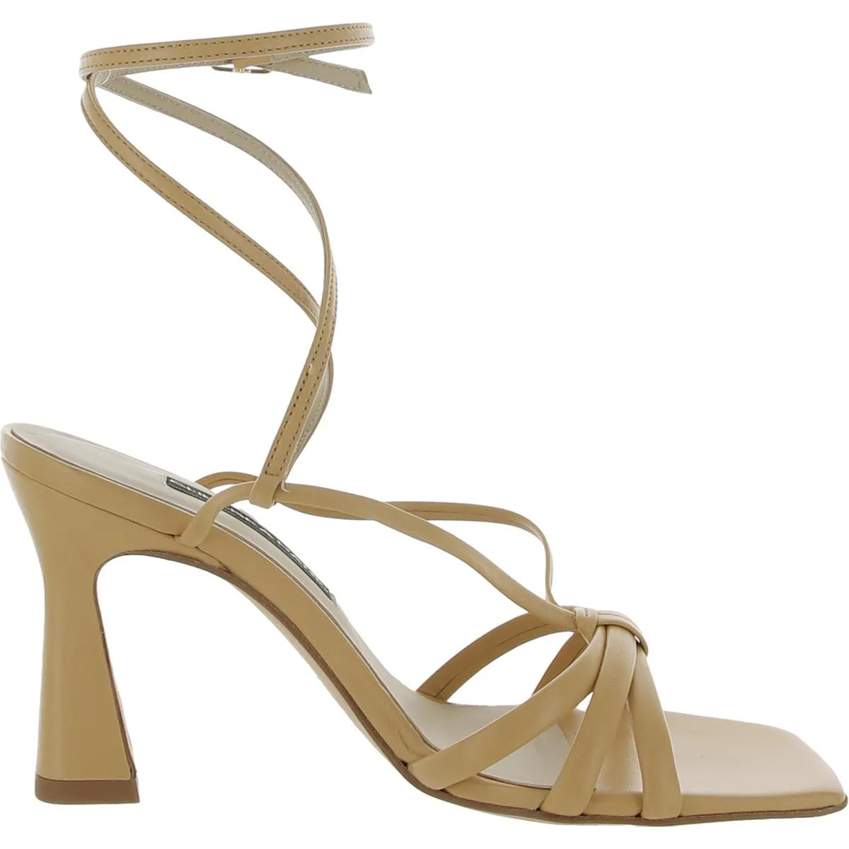 Remy Womens Leather Ankle Strap Heels