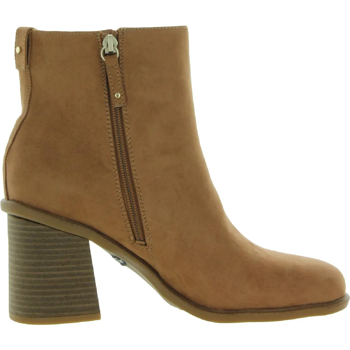 Ride Away Womens Zipper Stacked Ankle Boots